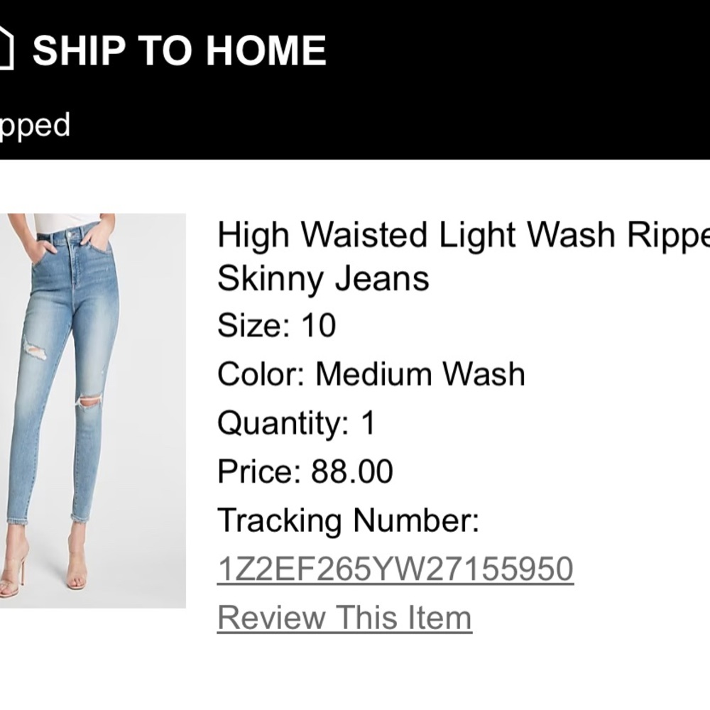 NWT Express Brand High Waisted Light Wash Ripped Skinny Jeans. Medium Wash - Picture 5 of 5